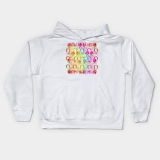 Pattern. Roses, Rainbow and Gold Horseshoes Kids Hoodie